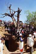 People waits for procession comming. Lalibela. Ethiopia.