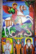 Holy picture at village church. Lake Tana. Ethiopia.