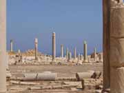 Archaeological Site of Sabratha, Phoenician trading-post was part of the Numidian Kingdom of Massinissa before being Romanized and rebuilt in the 2nd and 3rd centuries A.D. Libya.