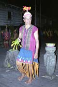Dayak performing magicman dance. Kalimantan, Indonesia.