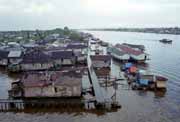 River life in Pontianak. Kalimantan,  Indonesia.