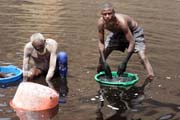 The salt is retrieving from the lake without any mechanization. Salt Lake, El Sod. Ethiopia.