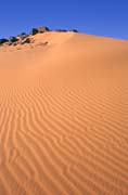 Sand dunes. Pyramids at Meroe. Sudan.