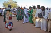 Whirling dervishes are coming. Their color is green. Hamed-an Nil Mosque, Khartoum (Omdurman). Sudan.