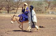Tuaregs are leaving cattle market at Dj�bok village. Mali.