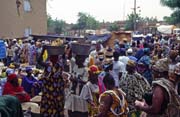 Noon - traditional Monday market is full of people, Djenn� city. Mali.