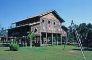 Longhouse. Cultural village near Kuching. Malaysia.