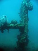 Diving around Togian islands, Kadidiri, plane wreck B24 from the 2nd World War sunken on Mai 3rd, 1945. Sulawesi, Indonesia.