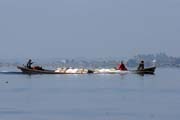 Traditional fishing, Inle Lake. Myanmar (Burma).
