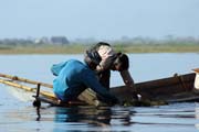 Traditional fishing, Inle Lake. Myanmar (Burma).