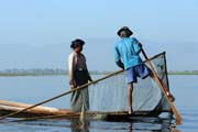 Traditional fishing, Inle Lake. Myanmar (Burma).