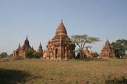 The Temples of Bagan cover an area of 16 square miles. The majority of its buildings were built in the 1000s to 1200s, during the time Bagan was the capital of the First Burmese Empire. Myanmar (Burma).