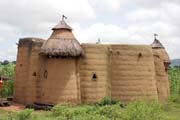 Traditional house of Somba ethnic called tata somba. They look like small fortified castles. Boukoumb� area. Benin.