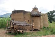 Traditional house of Somba ethnic called tata somba. They look like small fortified castles. Boukoumb� area. Benin.