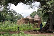 Traditional house of Somba ethnic called tata somba. They look like small fortified castles. Boukoumb� area. Benin.