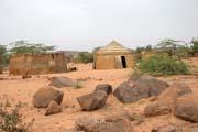 Houses at villages at the outskirts of Sahara desert. Niger.