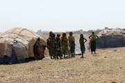 Women and camp of the Bororo nomad ethnic. Lake Chad area. Cameroon.