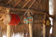 Drums inside King palace at N'Gaound�r� town (Lamidat de N'Gaound�r�). Cameroon.