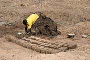 Muddy bricks making. Rey Bouba village. Cameroon.