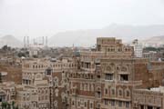 Houses at old quarter of Sana capitol. Yemen.