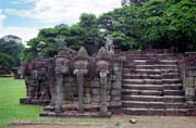 The Terrace of Elephants at central area of Angkor Thom. Angkor Wat temples area. Cambodia.