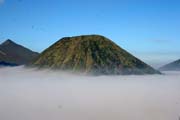 Gunung Bromo (Mount Bromo) at morning clouds. Java, Indonesia.