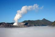 Gunung Bromo (Mount Bromo) at morning clouds. Java, Indonesia.