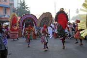 Pakalpooram continues to Durban Hall Rd, Ernakulam Shiva Temple Festival (Ernakulathappan Uthsavam). Ernakulam, Kerala. India.