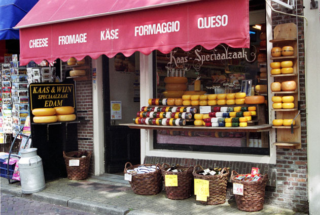Chees selling at Edam. Netherlands.
