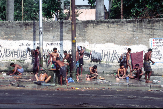 Bathroom at street. Calcutta. India.