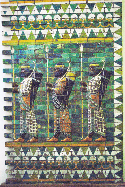 Decoration at Ischtar Gate from Mesopotania area. Pergamon museum, Berlin. Germany.