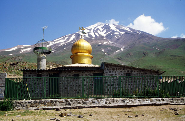 Gusfand Sara - place below Mt Damavand mountain where shelter can be found. Iran.