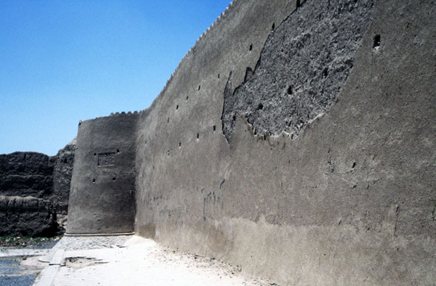 Citywalls at desert town Kashan. Iran.