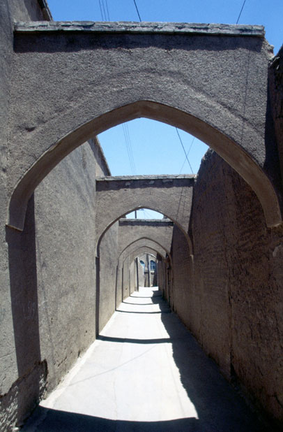 Street at desert town Kashan. Iran.