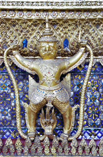 Sculpture detail at roayl palace at Bangkok. Thailand.
