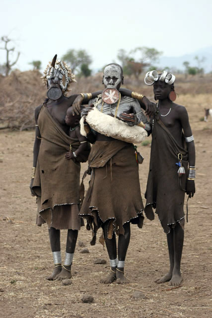 Mursi women. South,  Ethiopia.
