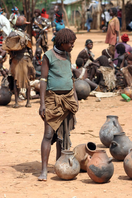 Market at Dimeka village. South,  Ethiopia.