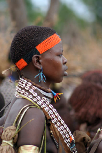 Hamar people at Turmi market. South,  Ethiopia.