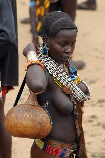 Hamar people at Turmi market. South,  Ethiopia.