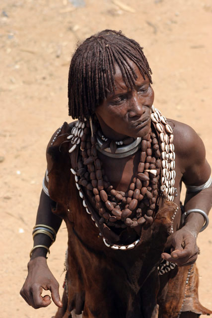 Hamar people at Turmi market. South,  Ethiopia.