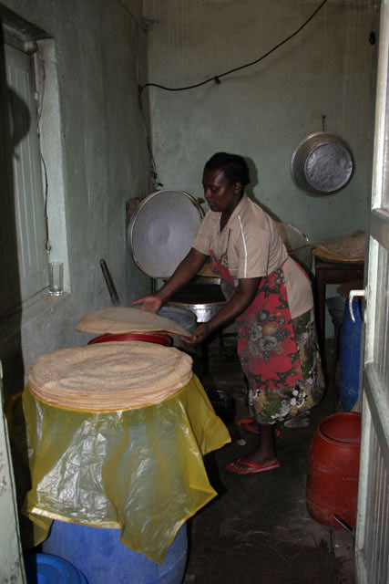 Injara preparation, Addis Abeba. North,  Ethiopia.