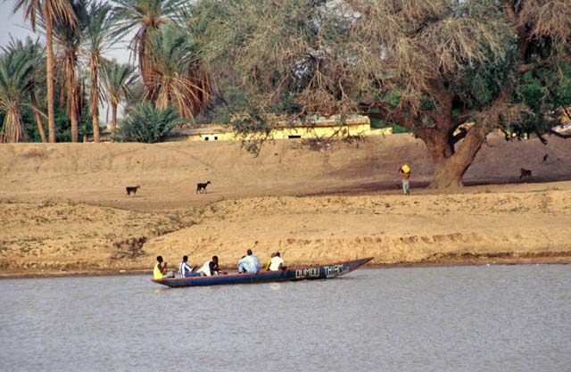 Senegal river and view to Mauritania, Podor. Senegal.