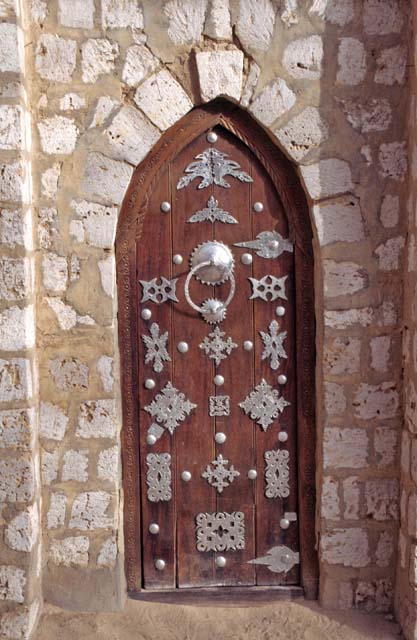 Traditional door at magreb style at town Timbuktu (Tombouctou). Mali.