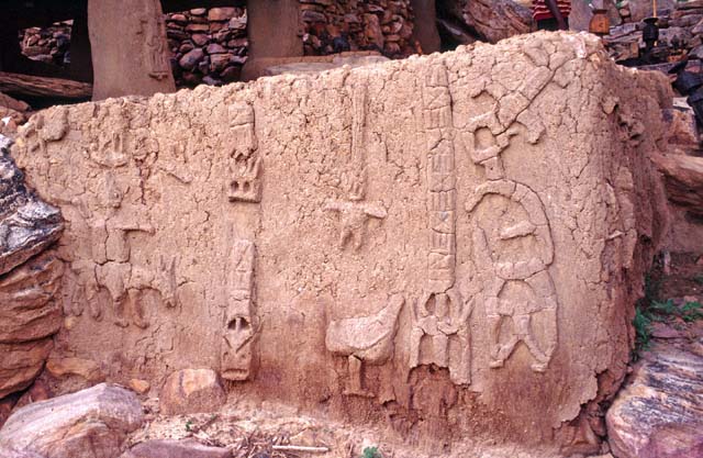 Decoration of togu-na, Dogon country. Mali.