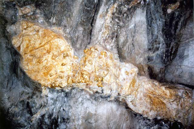 Ballarat - gold in old gold mine. Australia.