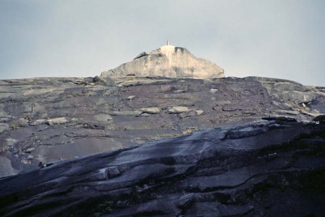 View to the top of Mt. Kinabalu mountain - 4095 meters. Sabah,  Malaysia.