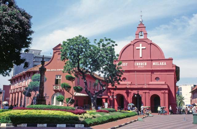 Old christian church at Melaka city. Mainland,  Malaysia.