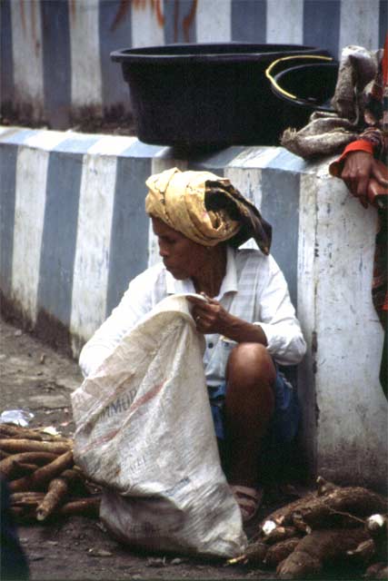 Market, lake Toba. Sumatra,  Indonesia.