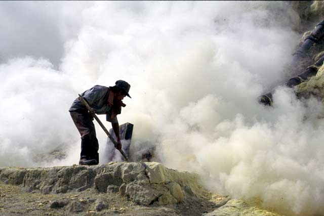 Kawah Ijen Vulcano. Java,  Indonesia.