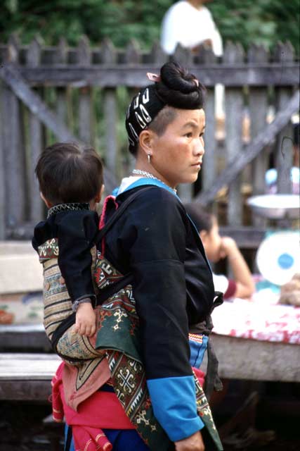 Woman from Hmong tribe. Pakbeng village. Laos.